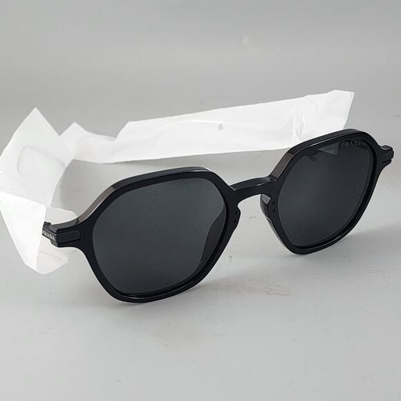 Prada Black Geometric Sunglasses PR11YS 1AB5S0 Dark Grey Lens Square Frame - Picture 4 of 7